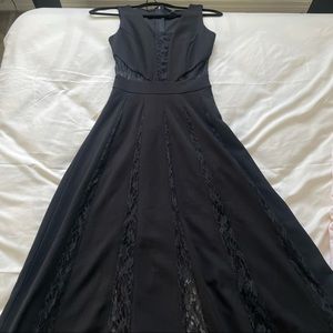 Black Evening Dress Lace Mesh Small-Medium